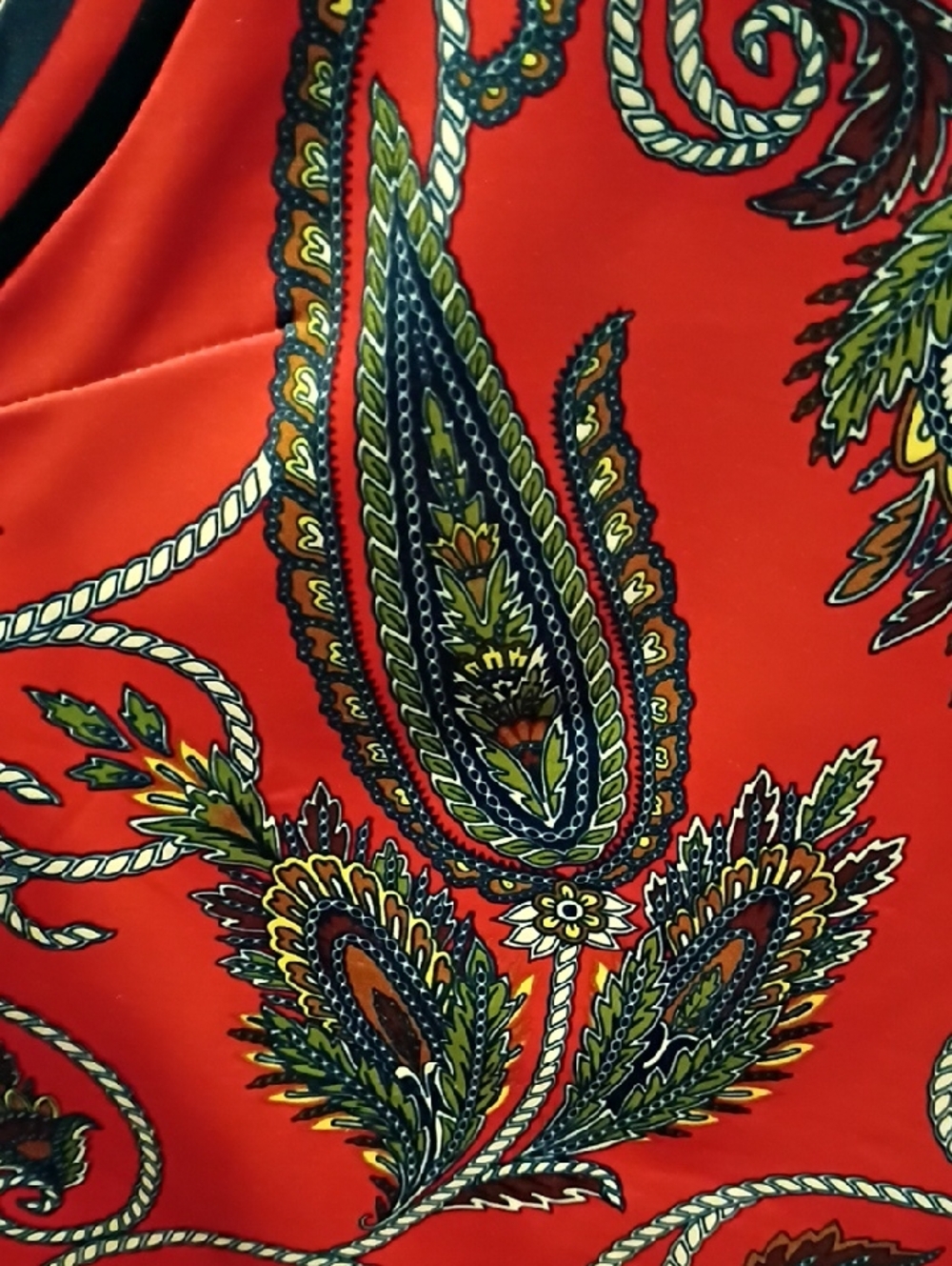 FINAL PRICE Gretchen Scott Red Multicolored Paisley Rope Print Blouse - Picture 9 of 15